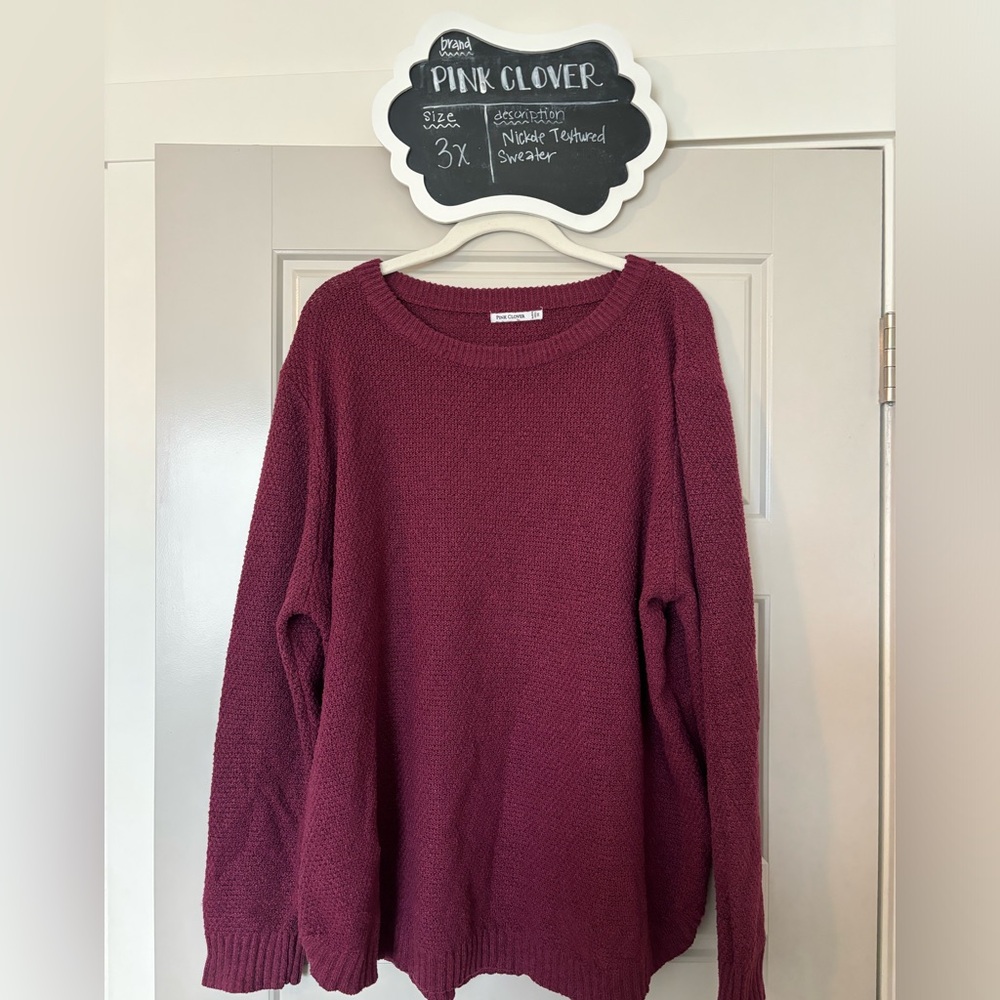 3x Pink Clover Nickole Textured Sweater